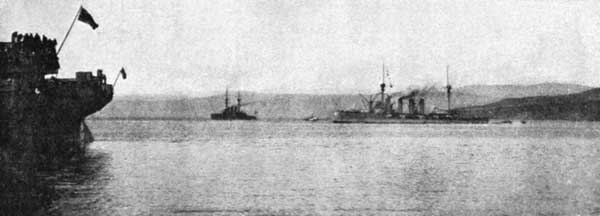 The "Ibuki" and "Minotaur" in Wellington Harbour