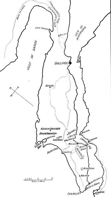 Map of Gallipoli Peninsula.