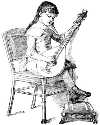 Girl playing a lute
