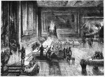 ANCIENT ASSYRIAN HALL: THE FEAST OF SARDANAPALUS

(From a sepia sketch by the Author)