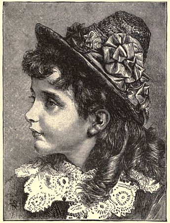 girl with ringlets in coned hat