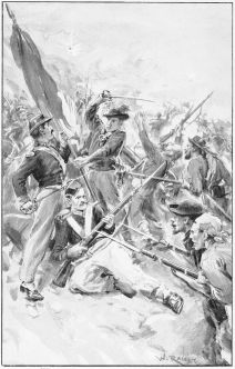 “FRANK ENGAGED IN A TOUGH FIGHT WITH THE OFFICER WHO HELD
THE FLAG”