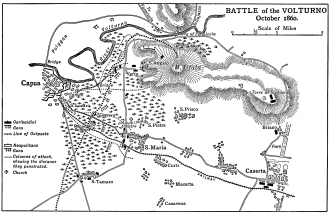 Map of the BATTLE of the VOLTURNO
October 1860.