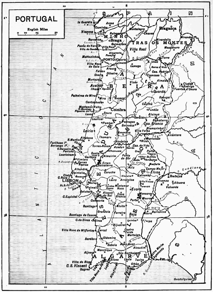 MAPA DE PORTUGAL E ALGARVE Color engraving on paper. E…