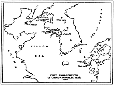 FIRST ENGAGEMENTS
OF CHINO-JAPANESE WAR
1894