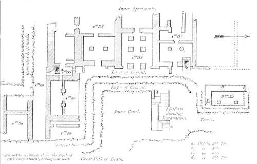 GROUND PLAN OF TOLTEC PALACE AT TEOTIHUACAN.