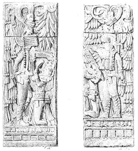 BAS-RELIEFS AT KABAH (FROM STEPHENS).