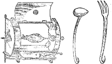 Fig. 26.—Cocinera.
Cucharon para asados.
Tenedor para asados.