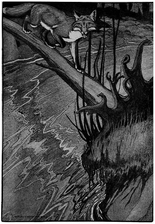 &ldquo;ON A FALLEN SAPLING HE CROSSED THE BROOK.&rdquo;