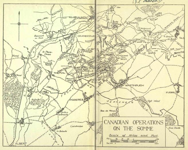 Map--Canadian Operations on the Somme
