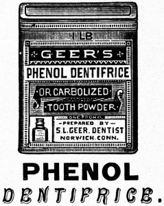 GEER'S Phenol DENTRIFICE or CARBOLIZED TOOTH POWDER