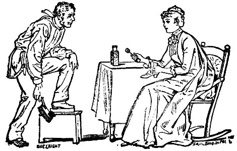 man and woman cleaning and polishing shoes