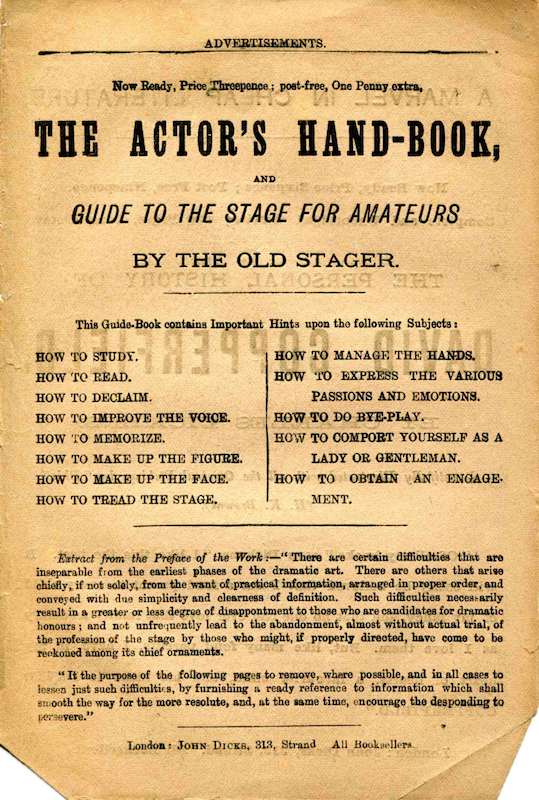 Advertisement for “The Actor’s Handbook”