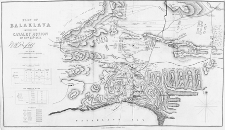 PLAN OF
BALAKLAVA
SHEWING THE
CAVALRY ACTION
OF OCT 25th 1854.