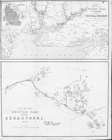 PLAN
of
ODESSA.

MAP
SHEWING THE
MILITARY ROADS
& COUNTRIES
BETWEEN
ODESSA & PEREKOP.