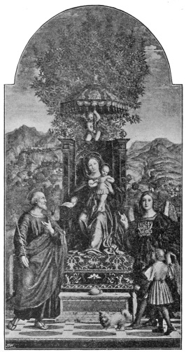 THE VIRGIN AND CHILD ENTHRONED, WITH ST JOSEPH, THE
ARCHANGEL RAPHAEL AND TOBIAS (GIROLAMO DAI LIBRI)