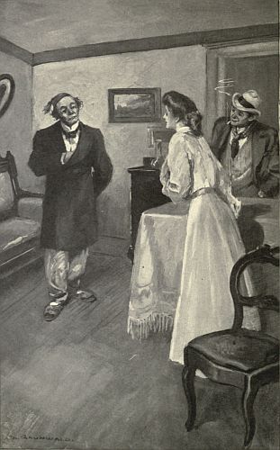man speaking to woman