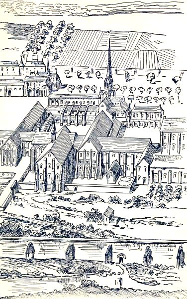 VIEW OF AN ABBEY OF THE THIRTEENTH CENTURY