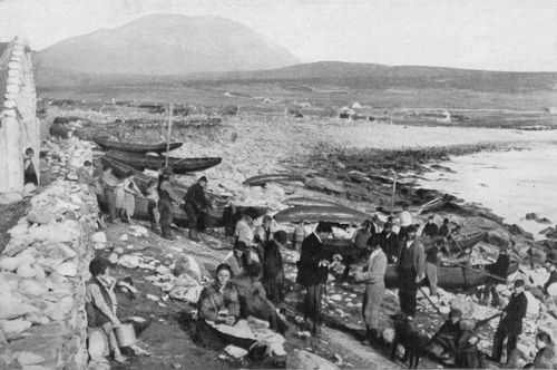 THE FISHERY, ACHILL ISLAND,
SLIEVEMORE IN THE DISTANCE (Host Sheridan with the rifle)