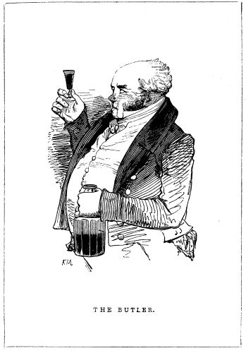 THE BUTLER. butler holing what looks like a cordial glass