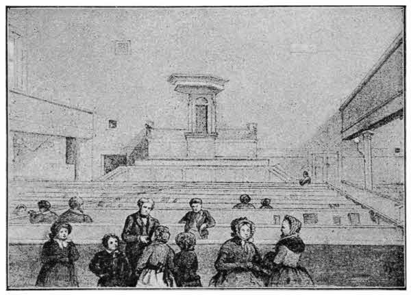 INTERIOR OF THE OLD SANDEMANIAN MEETING-HOUSE,
PAUL'S ALLEY