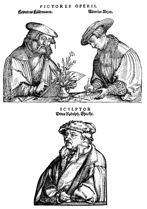 Text-fig. 89. The Draughtsmen and the Engraver employed by Leonhard
Fuchs