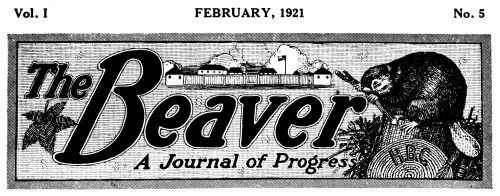 The Beaver A Journal of Progress title with star and beaver and a fort