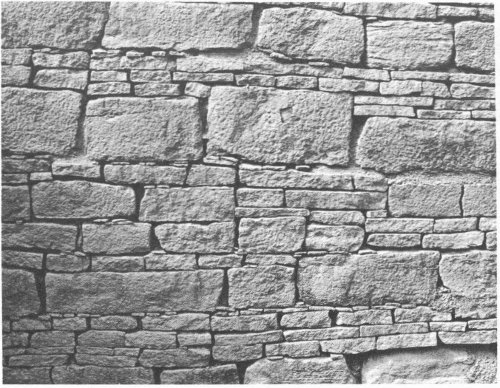 Chaco-style masonry wall.