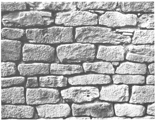 Mesa Verde-style masonry wall.