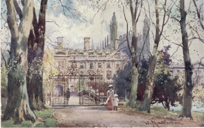 CLARE COLLEGE AND BRIDGE FROM THE AVENUE

King’s College Chapel is seen through the trees.