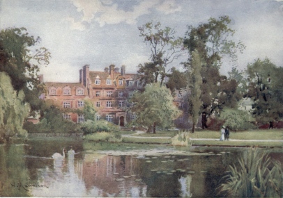 THE LAKE AND NEW BUILDINGS, EMMANUEL COLLEGE

The building is known as the Hostel, and was erected between 1885 and
1894.