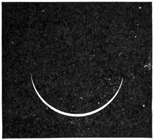 Fig. 10.—Venus near conjunction as a thin crescent, Sept. 21, 1887 (Flammarion).