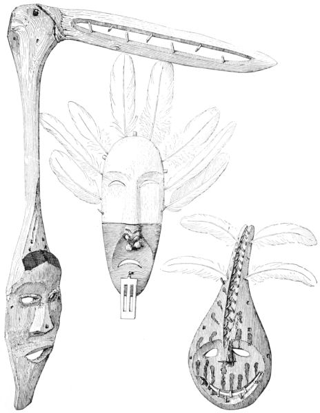 Drawings of three different masks