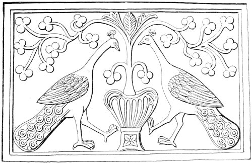 Fig. 6.—Sacred tree, from a sculptured slab in the Treasury of St. Mark’s, Venice.