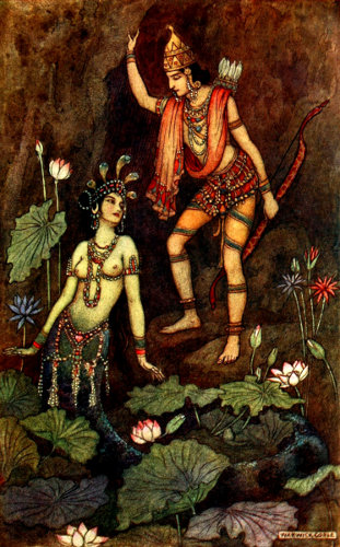 ARJUNA AND THE RIVER NYMPH