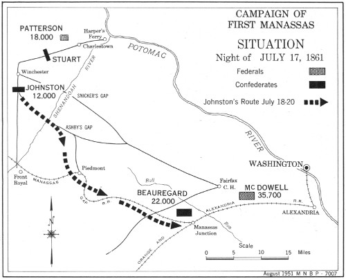 CAMPAIGN OF FIRST MANASSAS: SITUATION, Night of JULY 17, 1861
