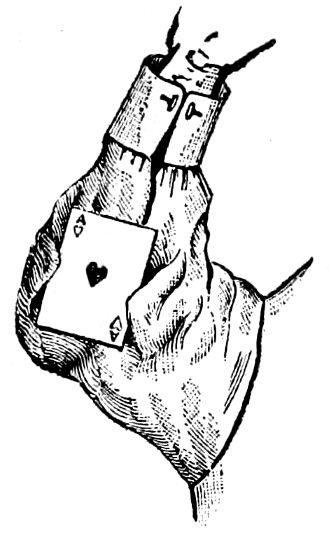 Fig. 27.—Showing card held under the arm.
