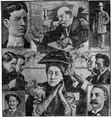 Judge Theodore Brentano
Webster S. Guerin
Assistant State's Attorneys Edwin S. Day and William A. Rittenhouse
Sam Berkley
Detective Clifton R. Wooldridge
Col. James Hamilton Lewis and P. H. O'Donnell
Michael C. McDonald
Dora McDonald