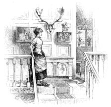 ANTLERS ON THE STAIRCASE.