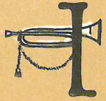 Bugle with decorative letter &ldquo;I&rdquo;