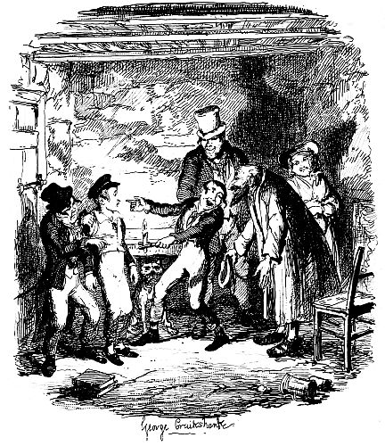 1885 illustration - Oliver Twist The story of an orphan Oliver Twist, who  is sold into apprenticeship with an undertaker. After escaping he travels  to London, where he meets the Artful Dodger