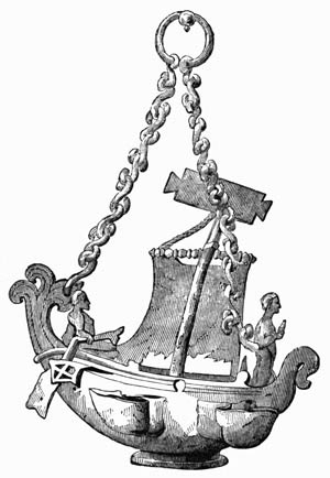 Illustration: Fig. 112.—Early Christian Symbolical Lamp.