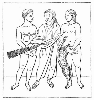 Illustration: Fig. 63.—Adam and Eve Receiving their Sentence.