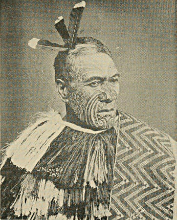 Tattooed Maori chief