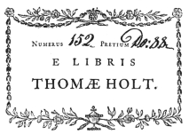 image of book-plate not available: THOMÆHOLT.