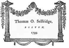 image of book-plate not available: ThomasO. Selfridge,

BOSTON,

1799.