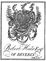 image of book-plate not available: RobertHale Esqr. OF BEVERLY