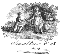 image of book-plate not available: SamuelParker’s, Nº. 45.