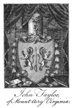 image of book-plate not available: JohnTayloe, of Mount Airy Virginia.