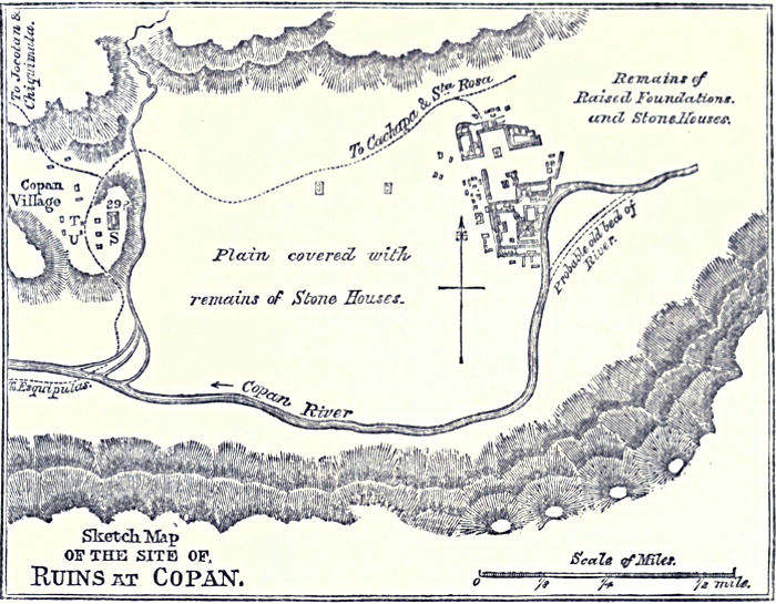 Sketch map of the site of ruins at Copan